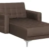 Fabric Chaise Lounge Brown Aberdeen