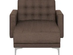 Fabric Chaise Lounge Brown Aberdeen