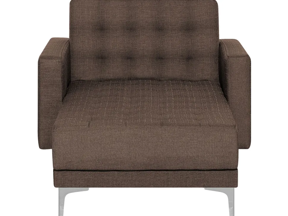 Fabric Chaise Lounge Brown Aberdeen