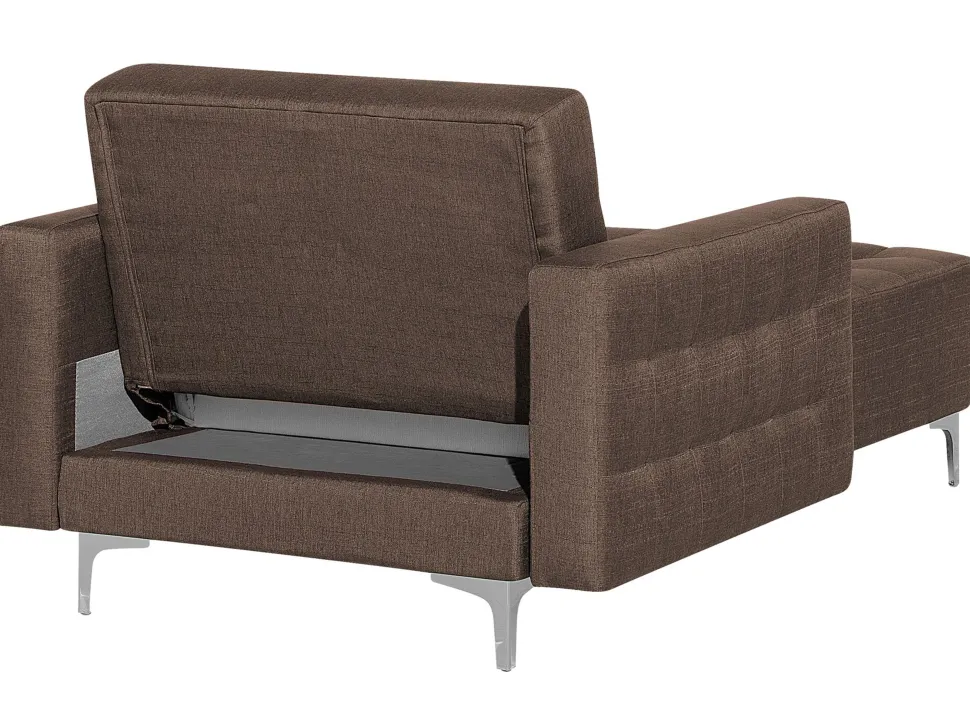 Fabric Chaise Lounge Brown Aberdeen