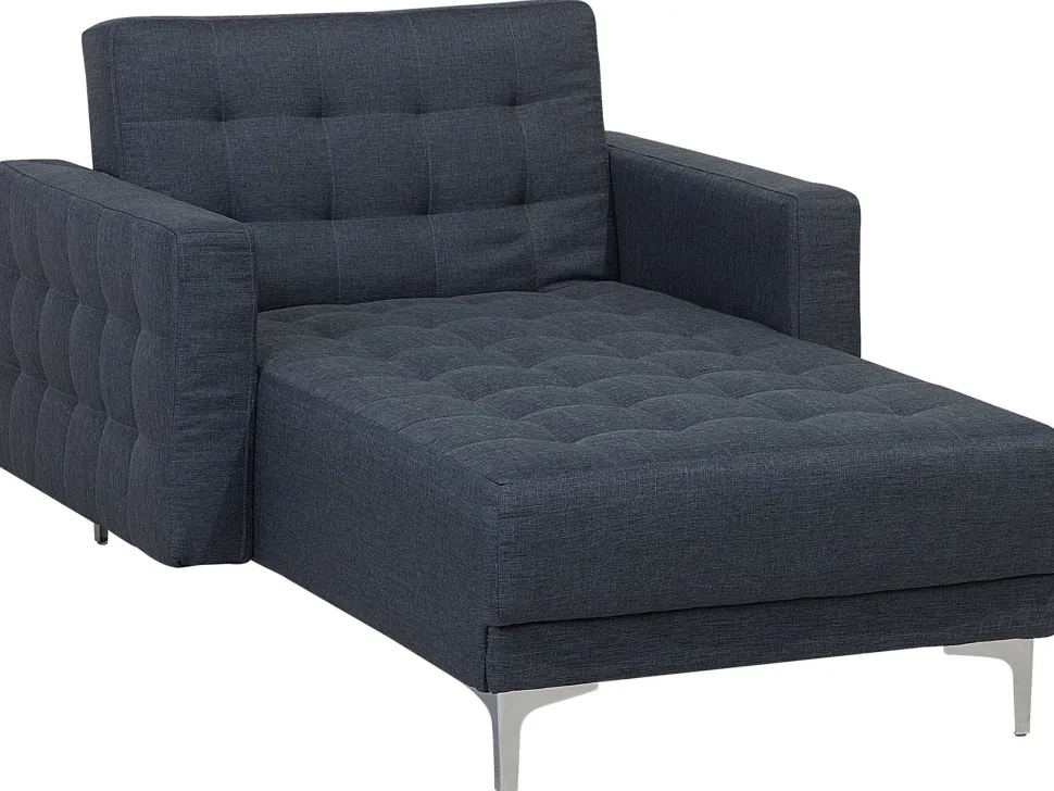 Fabric Chaise Lounge Dark Grey Aberdeen