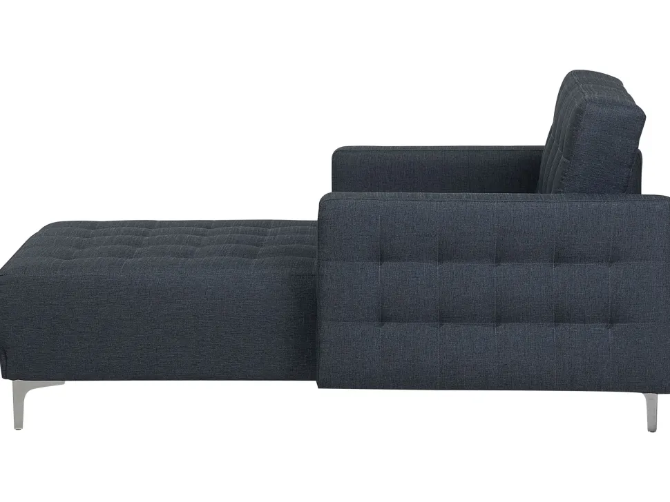 Fabric Chaise Lounge Dark Grey Aberdeen