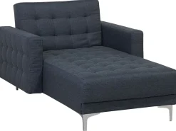 Fabric Chaise Lounge Dark Grey Aberdeen