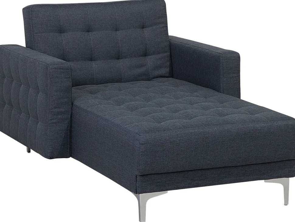 Fabric Chaise Lounge Dark Grey Aberdeen