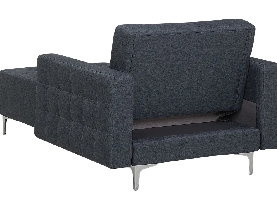 Fabric Chaise Lounge Dark Grey Aberdeen