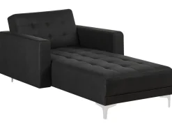 Fabric Chaise Lounge Graphite Grey Aberdeen