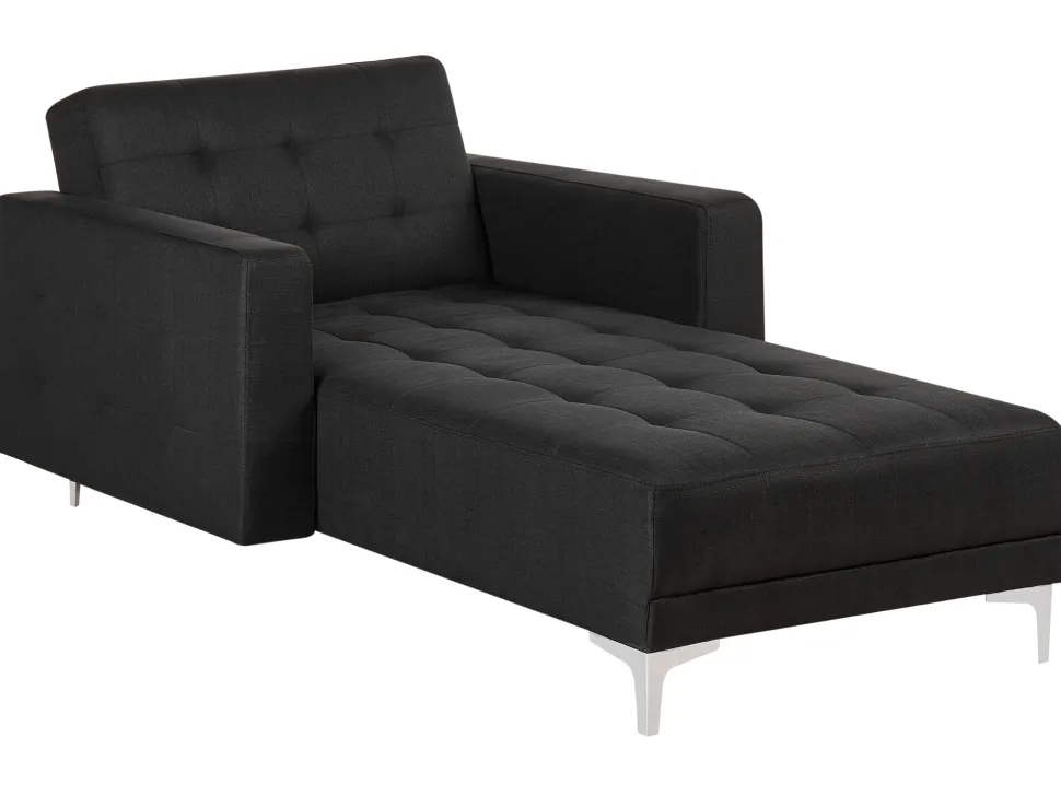 Fabric Chaise Lounge Graphite Grey Aberdeen