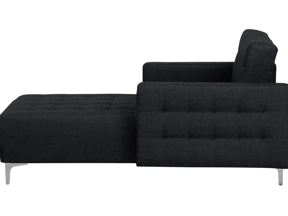 Fabric Chaise Lounge Graphite Grey Aberdeen
