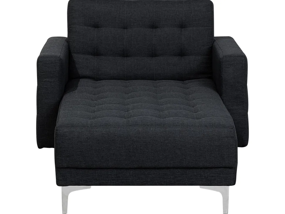 Fabric Chaise Lounge Graphite Grey Aberdeen