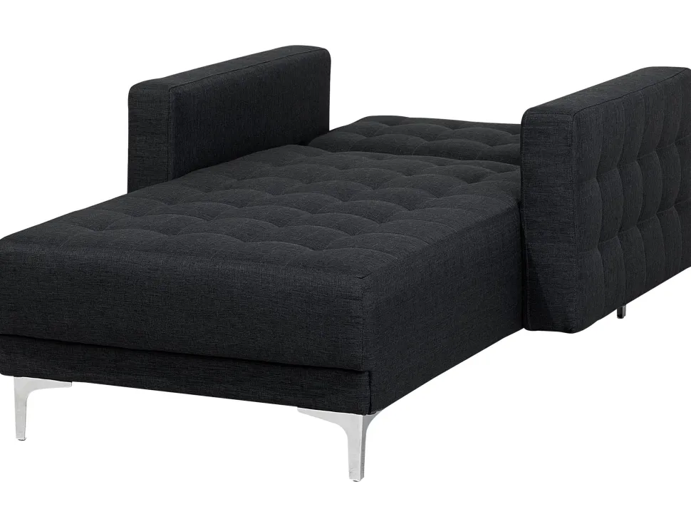 Fabric Chaise Lounge Graphite Grey Aberdeen