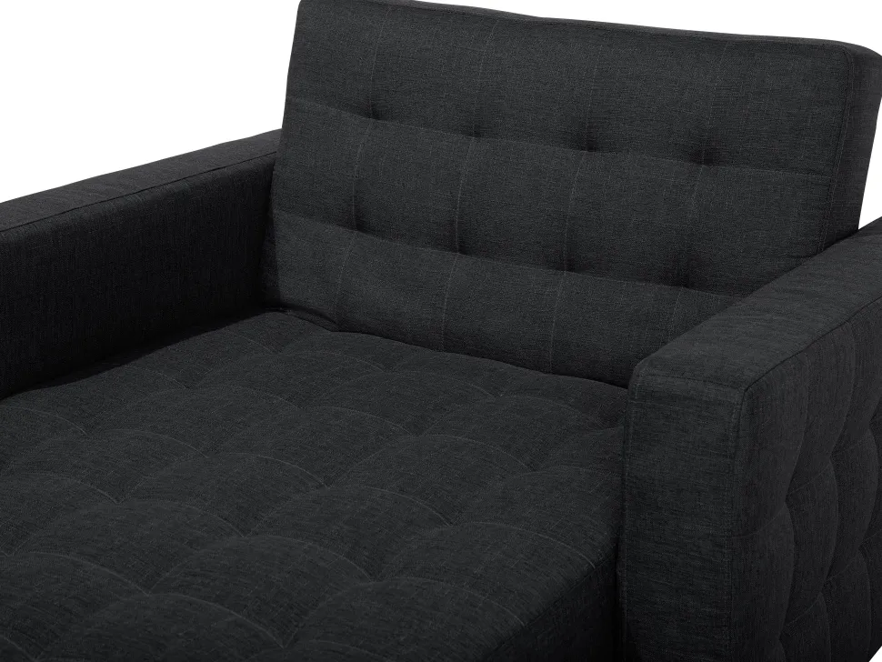 Fabric Chaise Lounge Graphite Grey Aberdeen