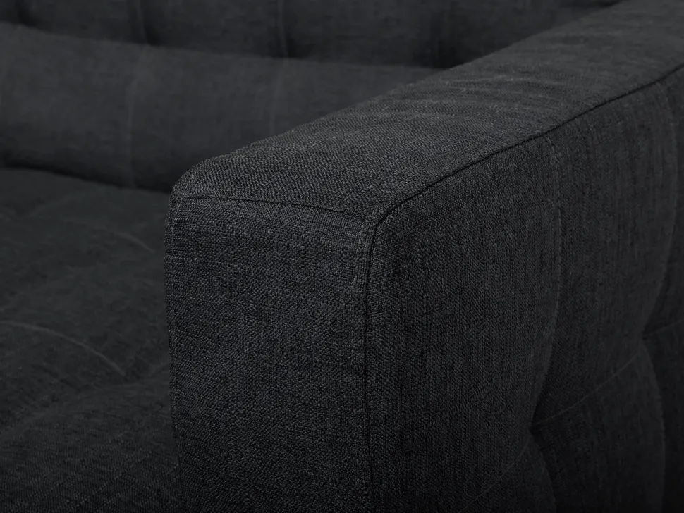 Fabric Chaise Lounge Graphite Grey Aberdeen