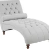 Fabric Chaise Lounge Grey Muret