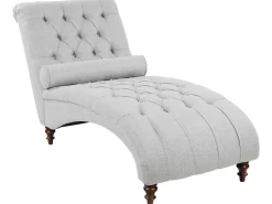 Fabric Chaise Lounge Grey Muret