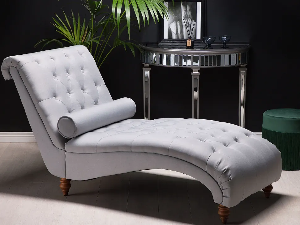 Fabric Chaise Lounge Grey Muret