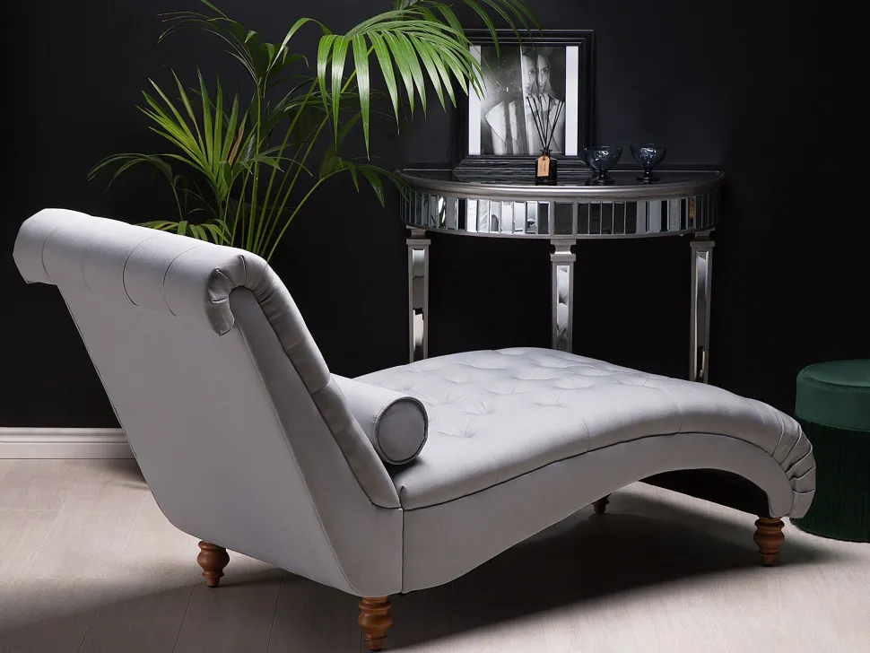 Fabric Chaise Lounge Grey Muret