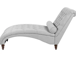 Fabric Chaise Lounge Grey Muret