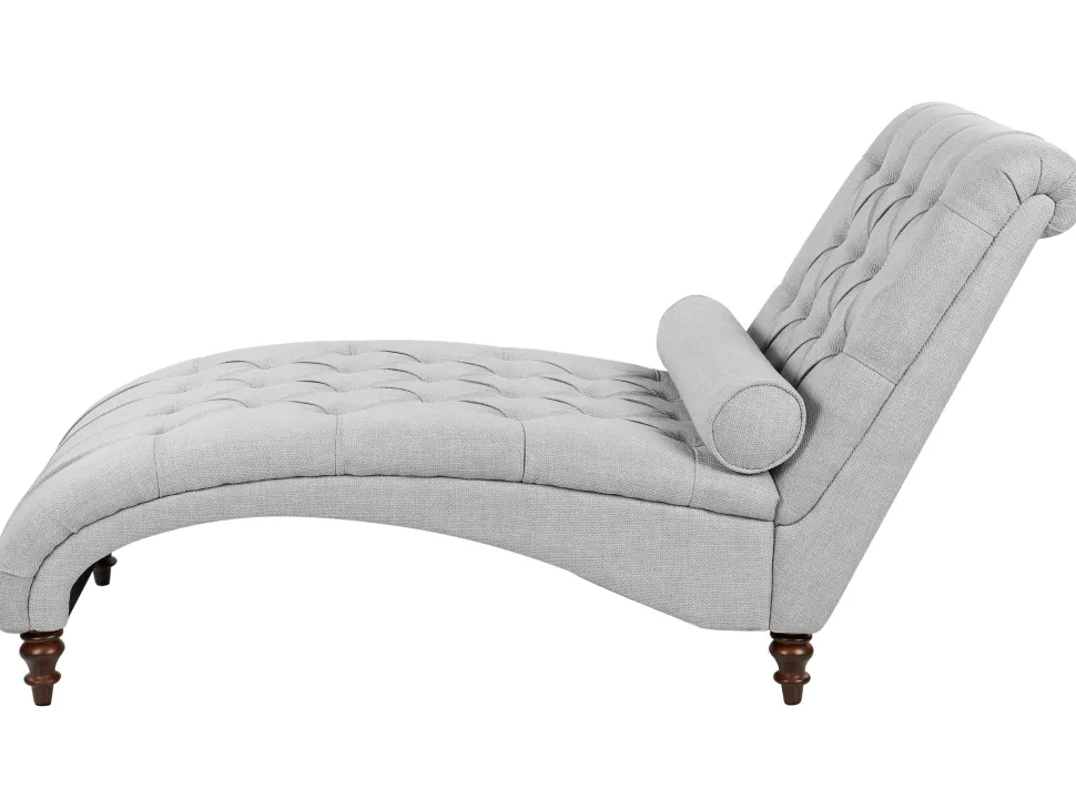 Fabric Chaise Lounge Grey Muret