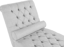 Fabric Chaise Lounge Grey Muret