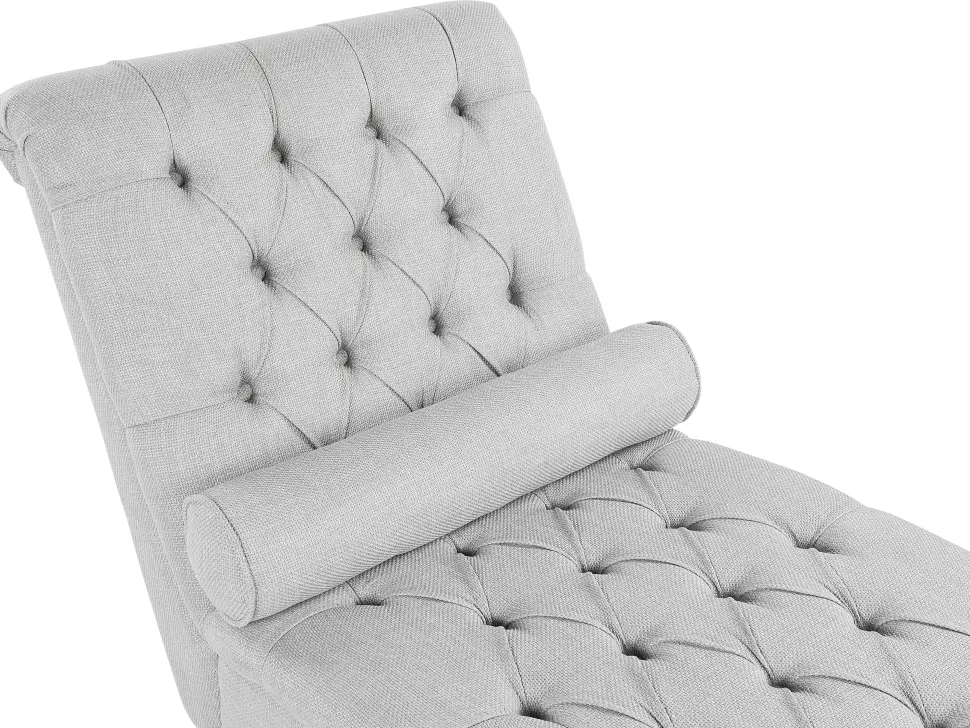 Fabric Chaise Lounge Grey Muret