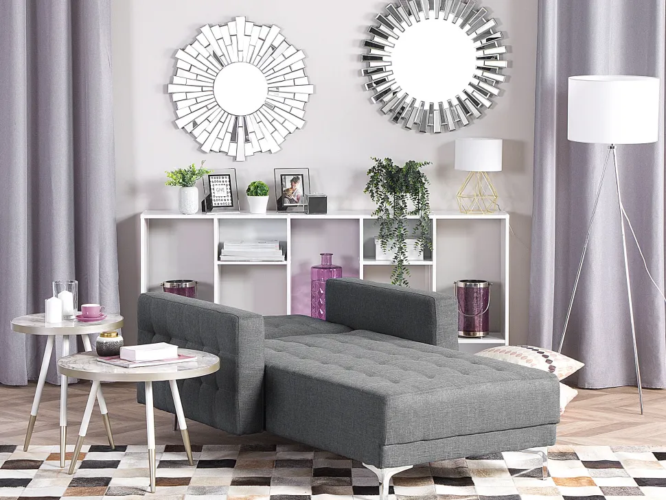 Fabric Chaise Lounge Grey Aberdeen