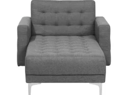Fabric Chaise Lounge Grey Aberdeen