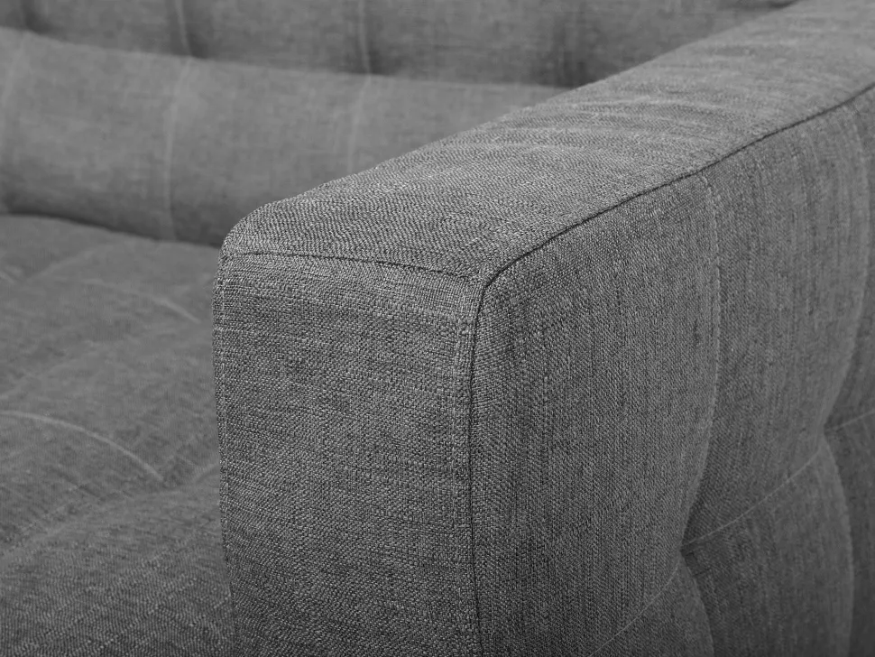 Fabric Chaise Lounge Grey Aberdeen