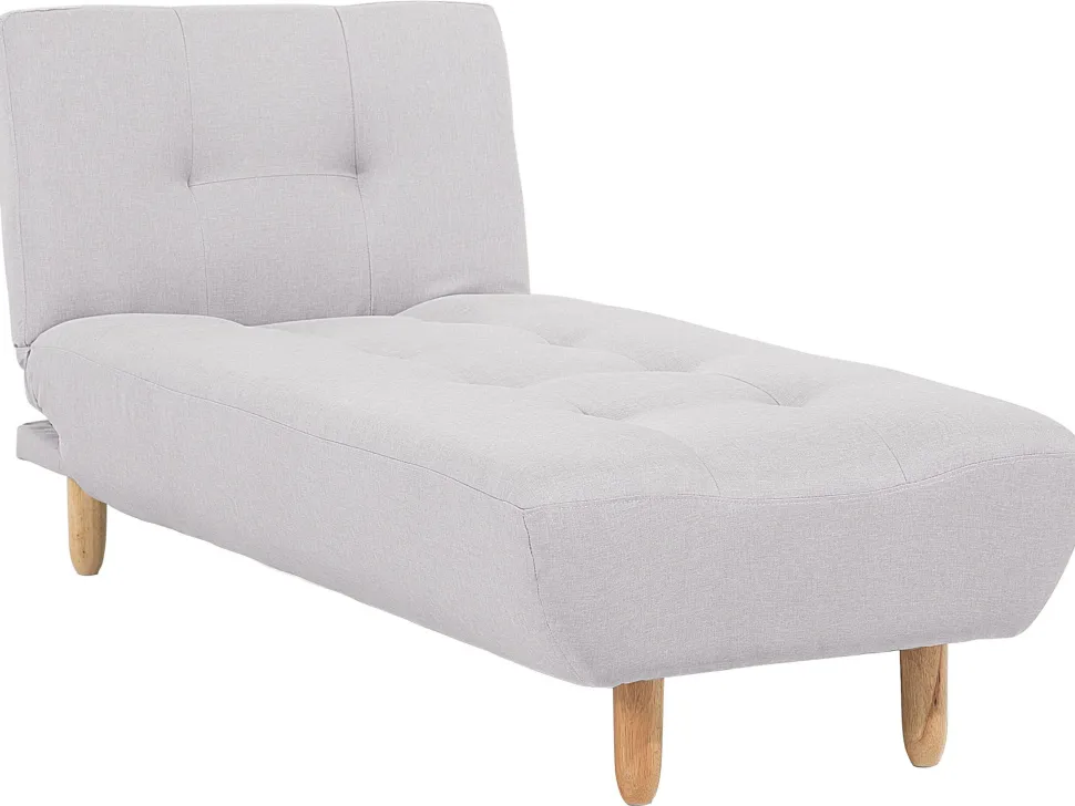 Fabric Chaise Lounge Light Grey Alsten
