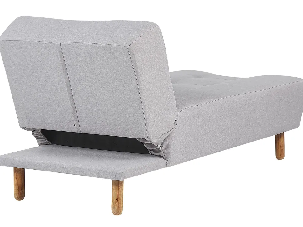 Fabric Chaise Lounge Light Grey Alsten