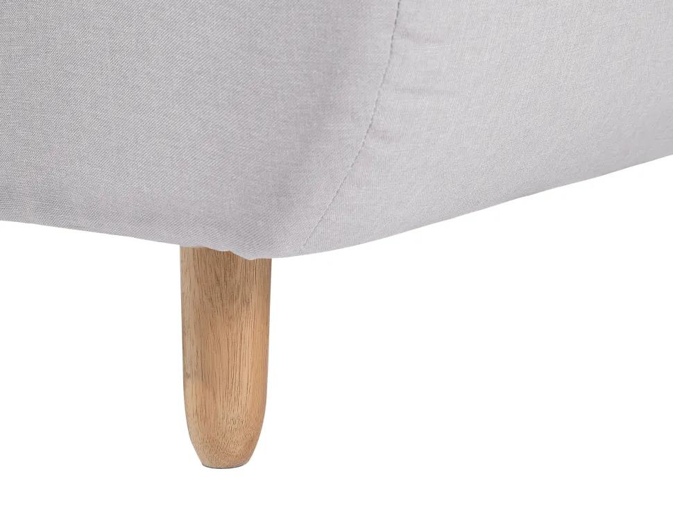 Fabric Chaise Lounge Light Grey Alsten