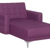 Fabric Chaise Lounge Purple Aberdeen