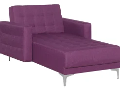 Fabric Chaise Lounge Purple Aberdeen