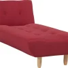 Fabric Chaise Lounge Red Alsten