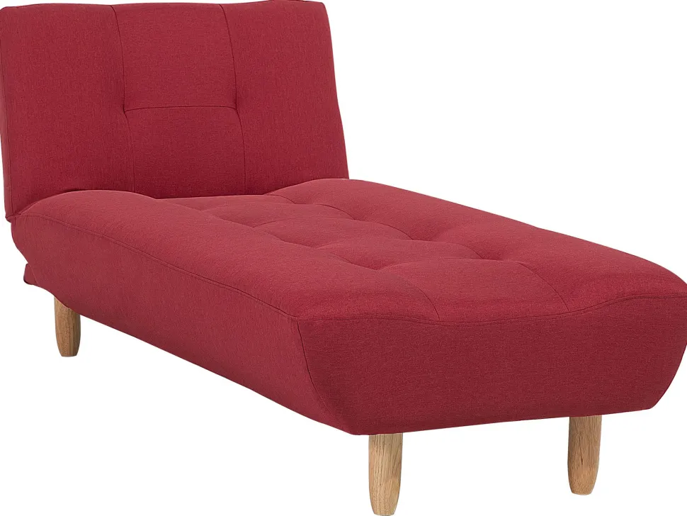 Fabric Chaise Lounge Red Alsten