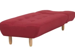 Fabric Chaise Lounge Red Alsten