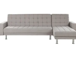 Fabric Corner Sofa Bed Light Grey Nesset