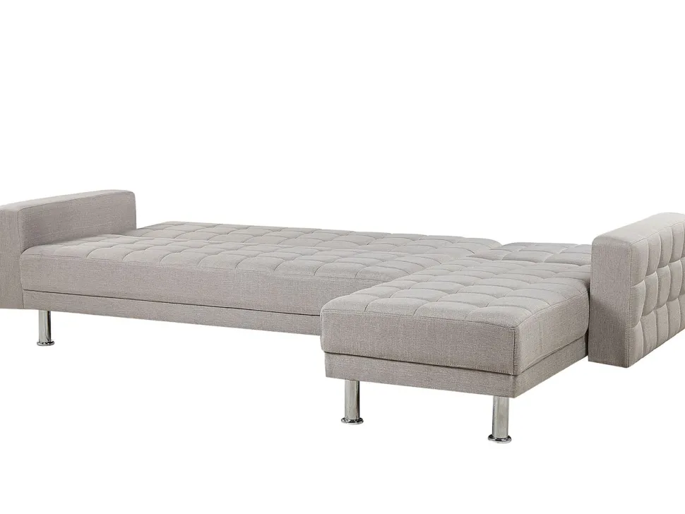 Fabric Corner Sofa Bed Light Grey Nesset