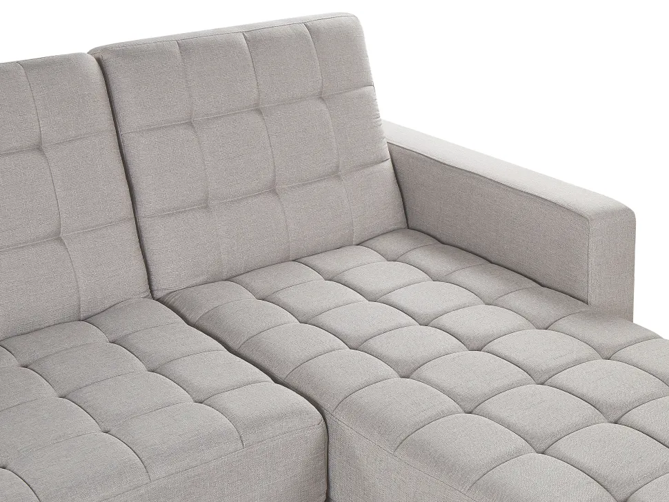 Fabric Corner Sofa Bed Light Grey Nesset