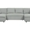 Fabric Corner Sofa Bed With Storage Light Grey Sommen