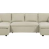 Fabric Corner Sofa Bed With Storage Beige Sommen