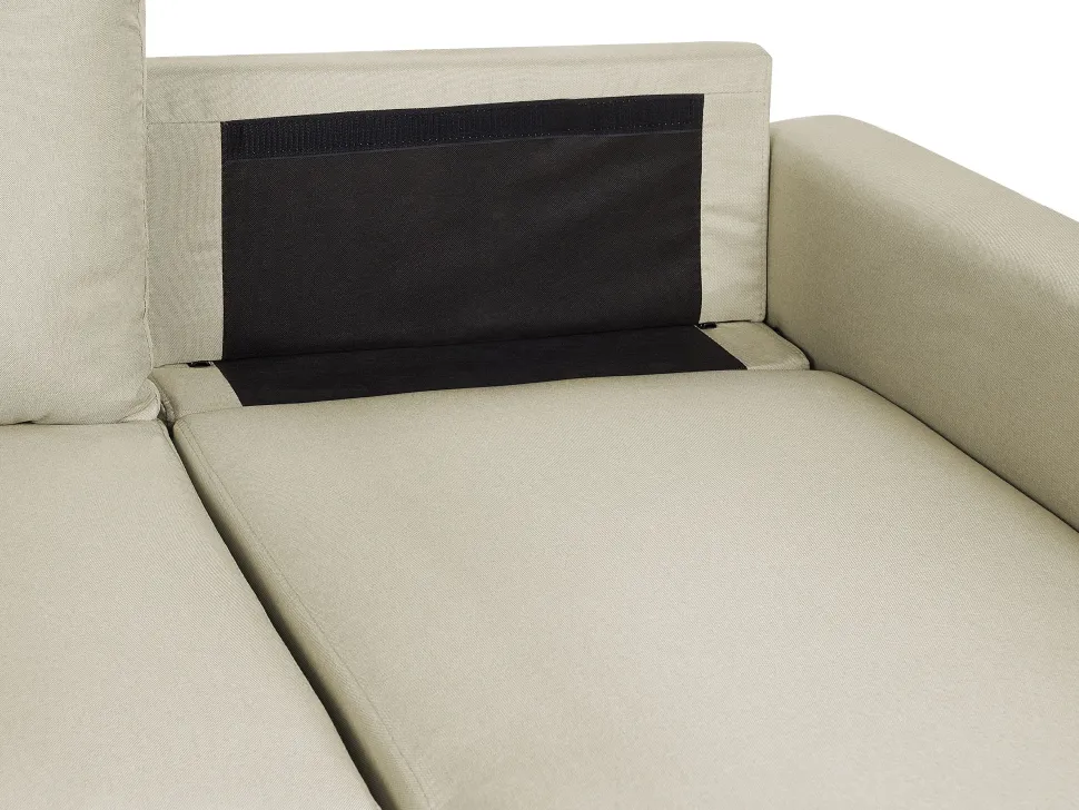 Fabric Corner Sofa Bed With Storage Beige Sommen