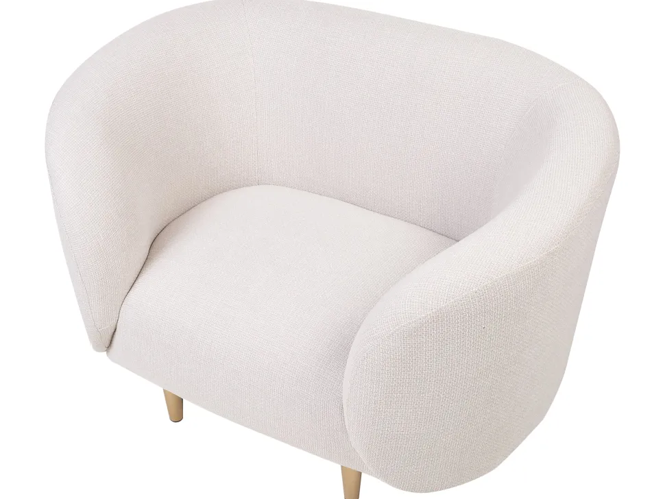 Fabric Living Room Set Beige And Gold Loen