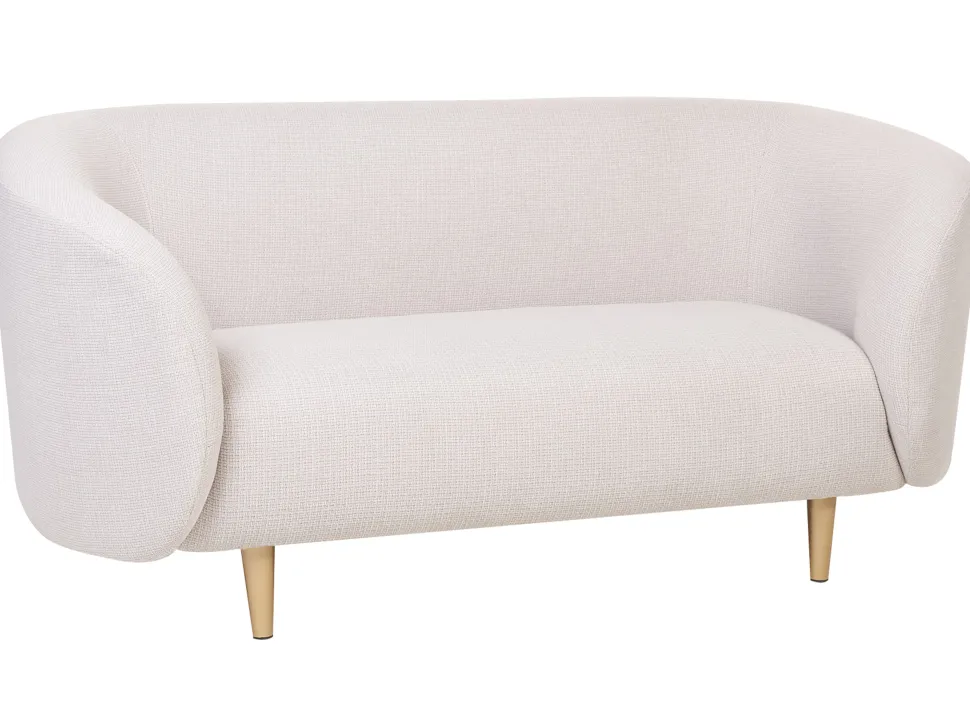 Fabric Living Room Set Beige And Gold Loen