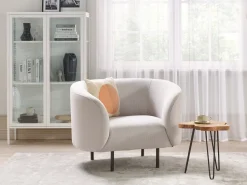 Fabric Living Room Set Beige Loen