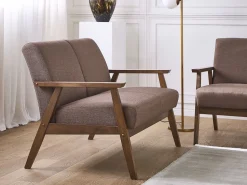 Fabric Living Room Set Brown Asnes