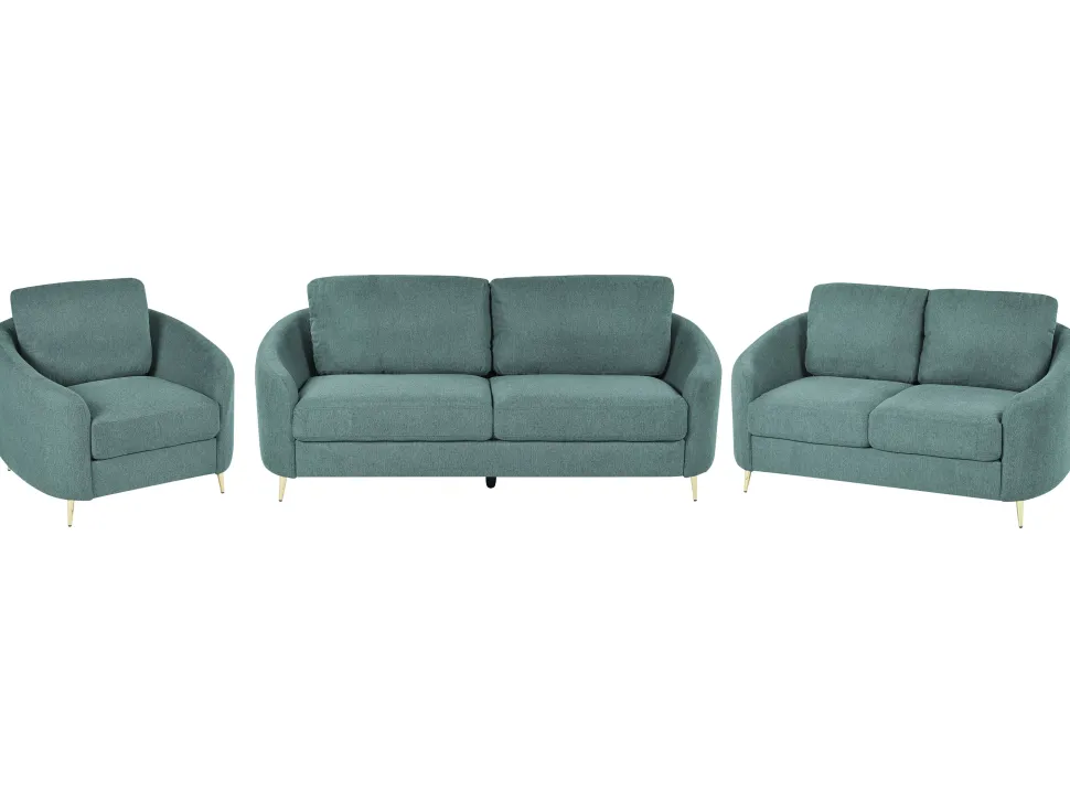 Fabric Living Room Set Green Trosa