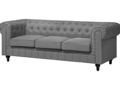 Fabric Living Room Set Grey Chesterfield Big
