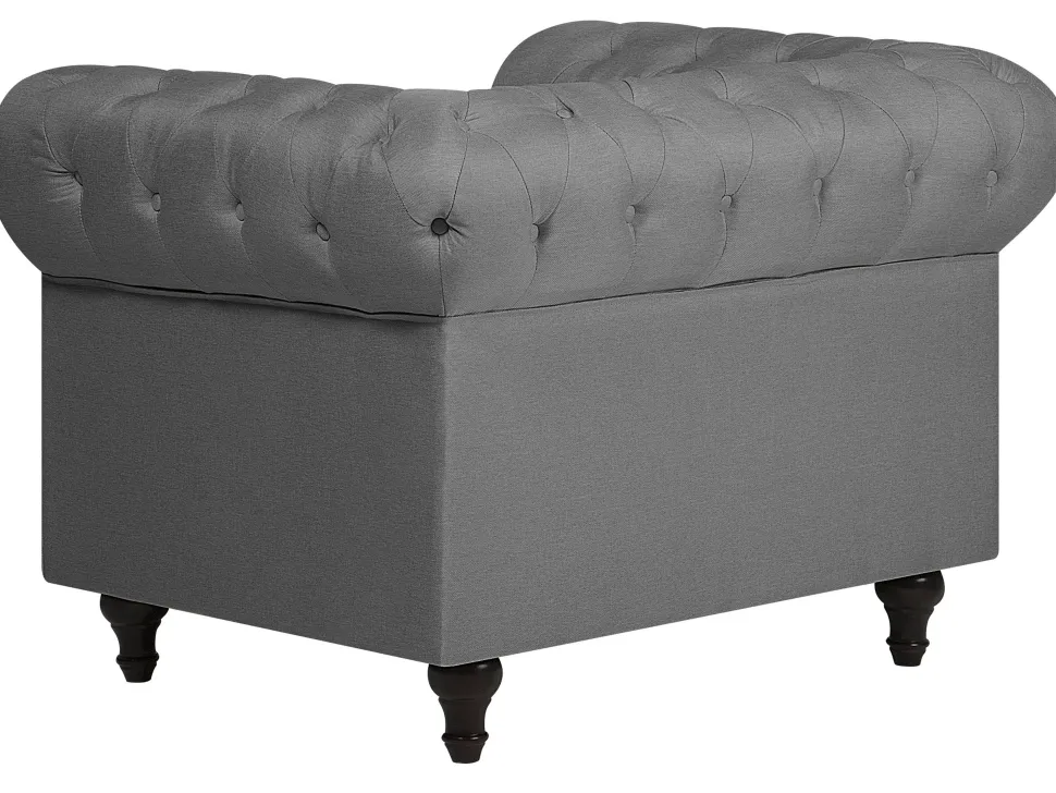 Fabric Living Room Set Grey Chesterfield Big