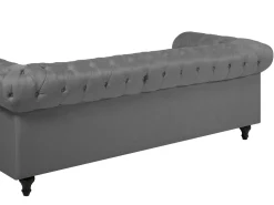 Fabric Living Room Set Grey Chesterfield Big
