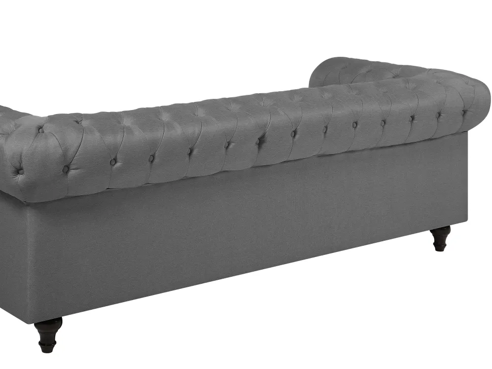 Fabric Living Room Set Grey Chesterfield Big